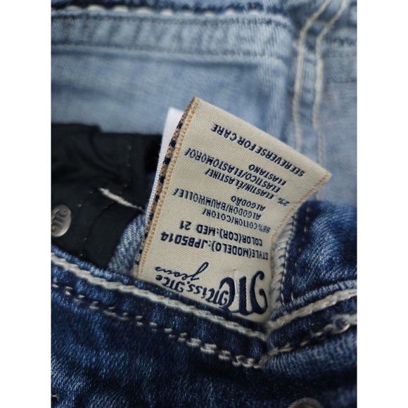 Miss Me Jeans Boyfriend 27 Jpb5014 Faded Blue Distressed Capri - Picture 4 of 8